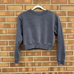 Aritzia TNA Cropped Crewneck Grey Womens Size XS lounge Comfy